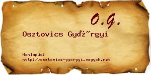 Osztovics Györgyi névjegykártya